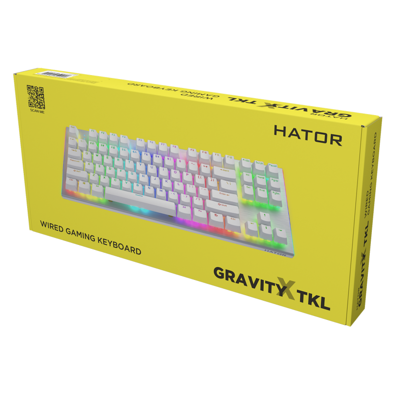 Hator HTK551US Gravity X TKL Orange White, OEM profile ANSI (white-gray keycaps) ENG