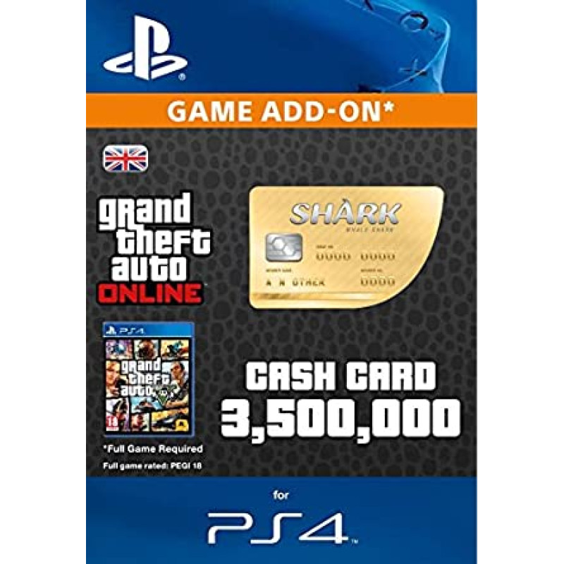 Grand Theft Auto Online | GTA V Whale Shark Cash Card | 3,500,000 GTA-Dollars | PS3/PS4 Download Code - UK account