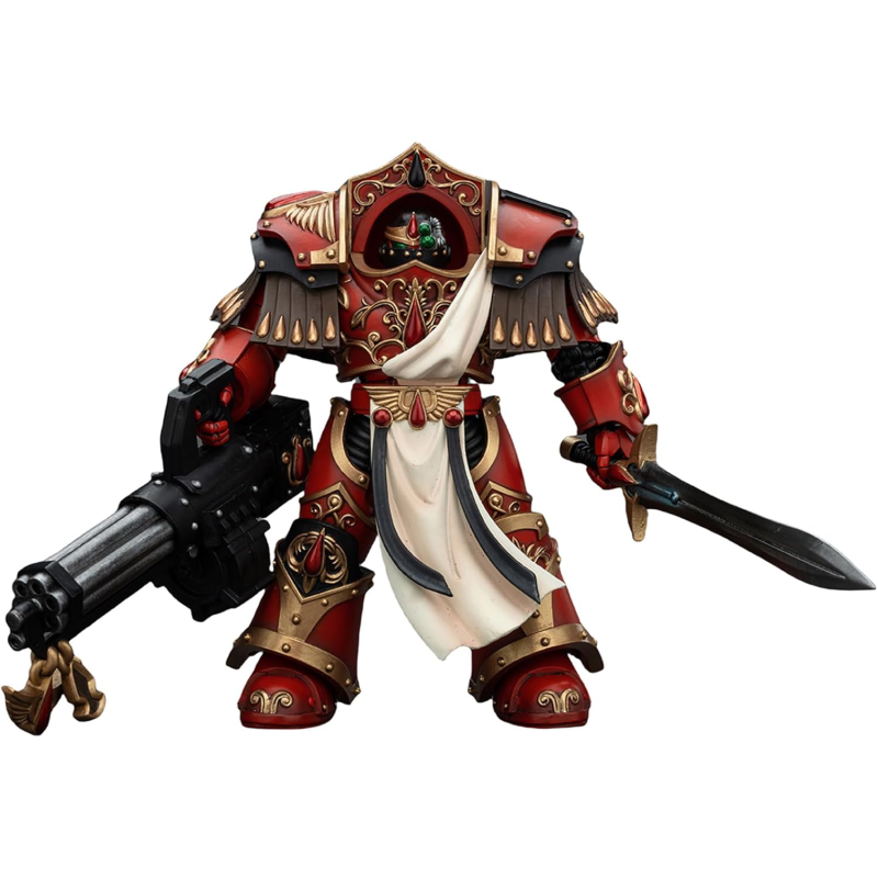JOYTOY - Warhammer The Horus Heresy Action Figure 1/18 Blood Angels Crimson Paladins Squad Crimson Paladin With Iliastus Assault Cannon (14cm)