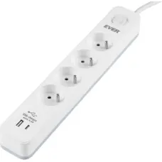 Ever Surge protection strip PROTECT 4PL 1A1C USB T/LZ12-PRO015/1000