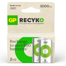 Gp Batteries GP - ReCyko Rechargeable Battery, Size C, 3000 mAh, 1.2V (2-pack)