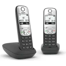 Gigaset A690 Duo Analog telephone Caller ID Black, Silver