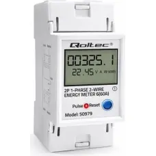 Qoltec Single phase energy meter for DIN rail 230V