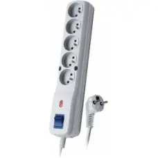 Lestar Listwa przeciwprzepięciowa LV-530W, 1L, 1.5m, szara