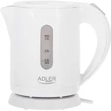 Adler | Kettle | AD 1371w | Electric | 850 W | 0.8 L | Stainless steel/Polypropylene | 360° rotational base | White