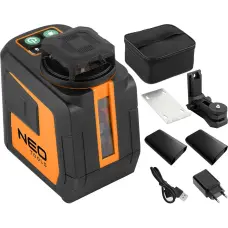 Neo Tools LASER PŁASZCZYZNOWY 20 M 5 LINII ZIELONY ETUI+UCHWYT MAGNET.