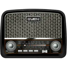 Sven Speaker SVEN SRP-555, black-silver (3W, FM/AM/SW, USB, SD/microSD, battery)