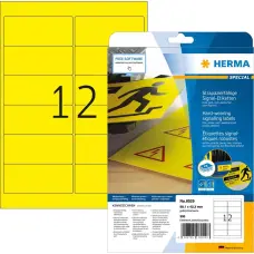 Solplanet HERMA Labels signalling hard-wearing A4 99,1x42,3 mm yellow strong adhesion film matt weatherpr. 300 pcs.