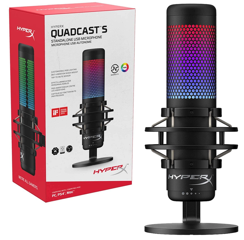 Mikrofonas HyperX QuadCast S RGB - Baitukas