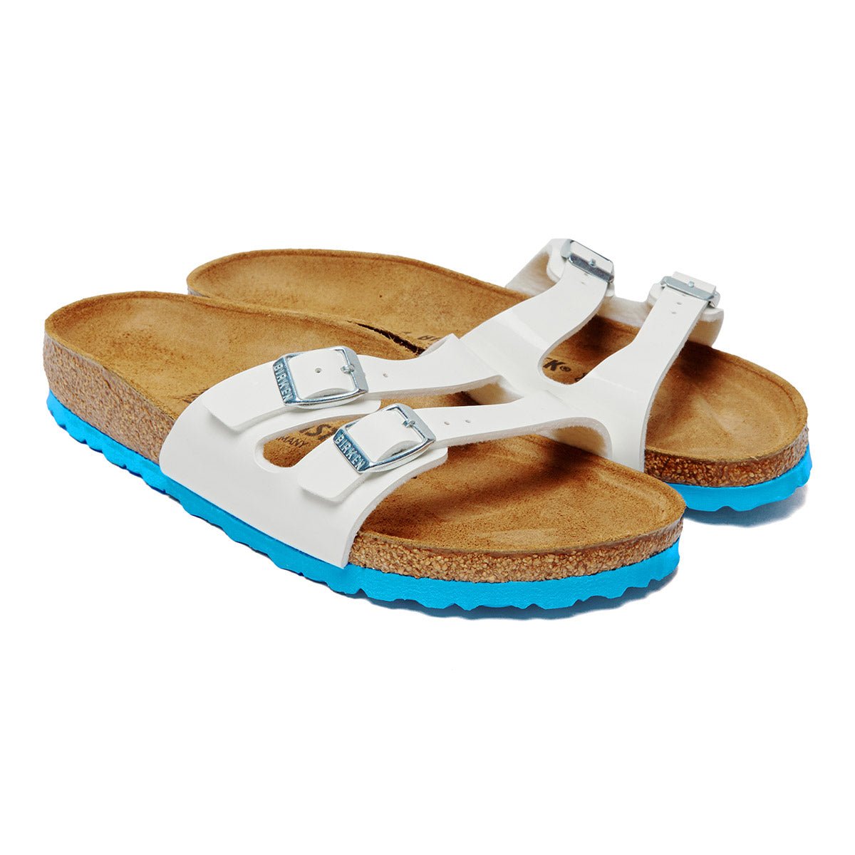 Birkenstock IBIZA Birko Flor Narrow Vernis Blanc Baitukas